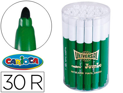 30 rotuladores Carioca Jumbo verde